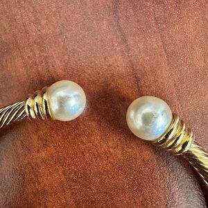 Cable Pearl Cuff Bracelet